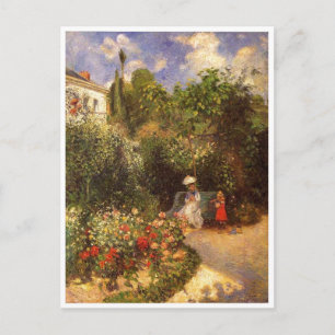 Camille Pissarro - Garten 1877 Bänkeschatten Postkarte