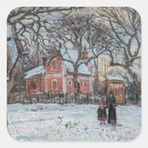 Camille Pissarro - Kastanien in Louveciennes Quadratischer Aufkleber