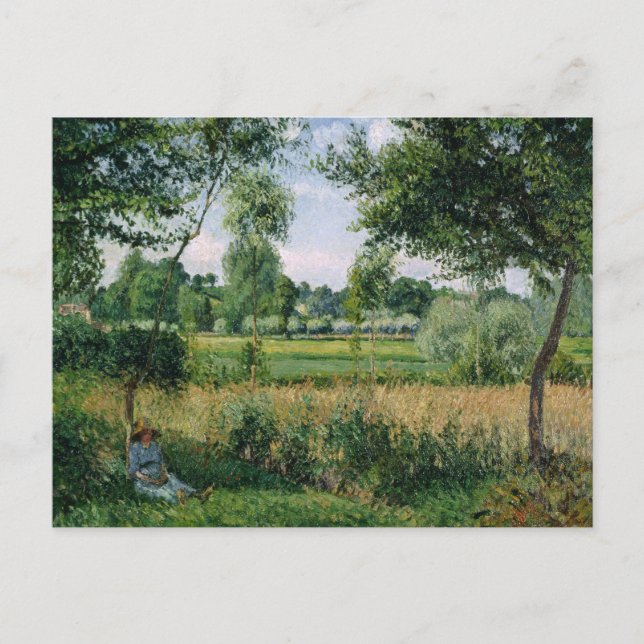 Camille Pissarro - Morgensonnenlichteffekt, Eragny Postkarte (Vorderseite)