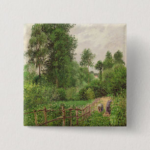 Camille Pissarro Paysage, Temps gris ein Eragny Button