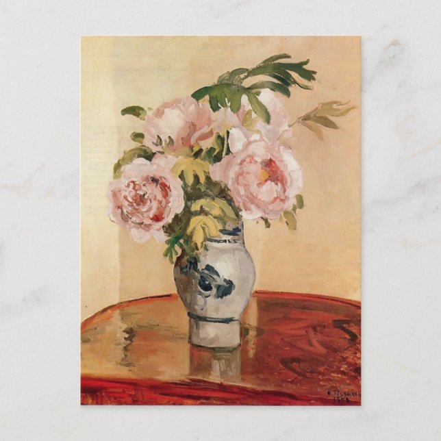 Camille Pissarro - Pink Peonies Postkarte (Vorderseite)