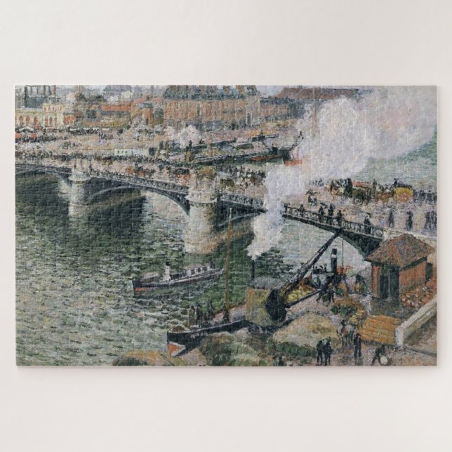 Camille Pissarro Pont Boieldieu in Rouen Painting (Horizontal)