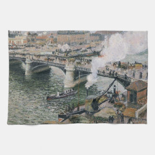 Camille Pissarro Pont Boieldieu in Rouen Painting Geschirrtuch
