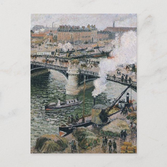 Camille Pissarro Pont Boieldieu in Rouen Painting Postkarte (Vorderseite)