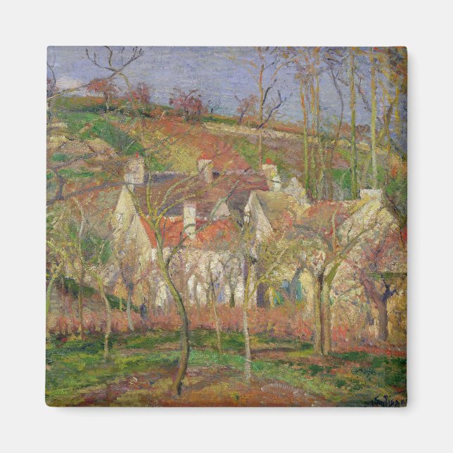 Camille Pissarro | Rote Dächer oder Ecke eines V Magnet (Vorne)