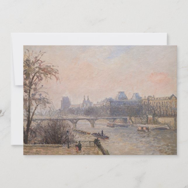 Camille Pissarro - Seine und Louvre Einladung (Vorderseite)