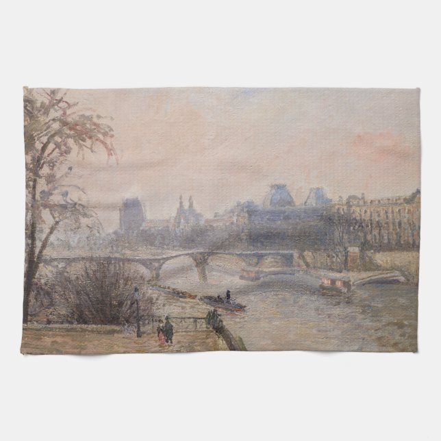 Camille Pissarro - Seine und Louvre Geschirrtuch (Horizontal)