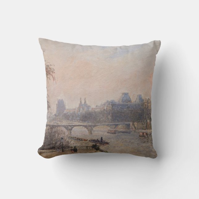 Camille Pissarro - Seine und Louvre Kissen (Vorderseite)