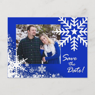 Camille Winter Snowflakes Save the Date Foto Ankündigungspostkarte