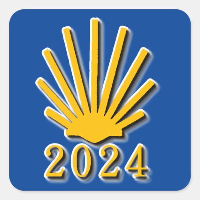 Camino de Santiago 2024 Quadratischer Aufkleber (Vorderseite)