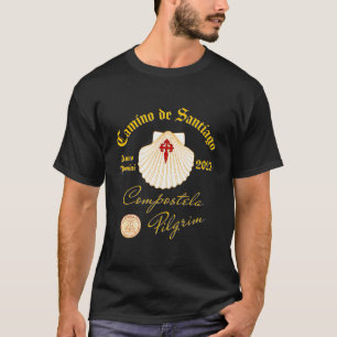 Camino De Santiago Anno Domini 2023 Scallop Musche T-Shirt