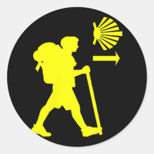 Camino De Santiago De Compostela Spanien Pilger Wa Runder Aufkleber