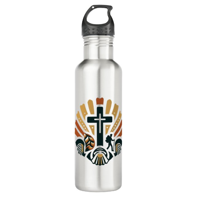 Camino de Santiago Der Weg von st James 0186 Edelstahlflasche (Vorderseite)