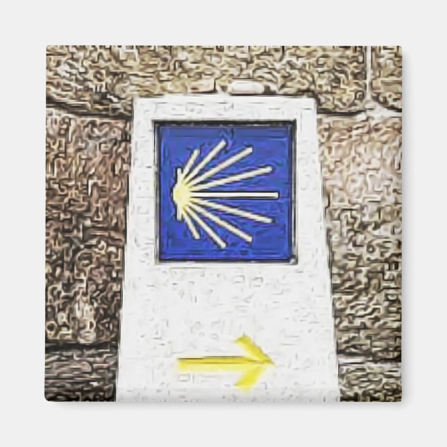 Camino de santiago Direction Sign Magnet (Vorne)