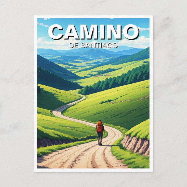 Camino de Santiago Hiker Postkarte (Vorderseite)