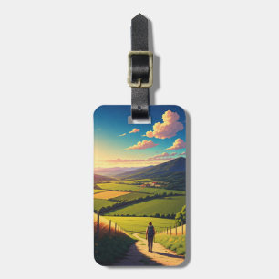Camino de Santiago Hiker Wandern Sunset Gepäckanhänger