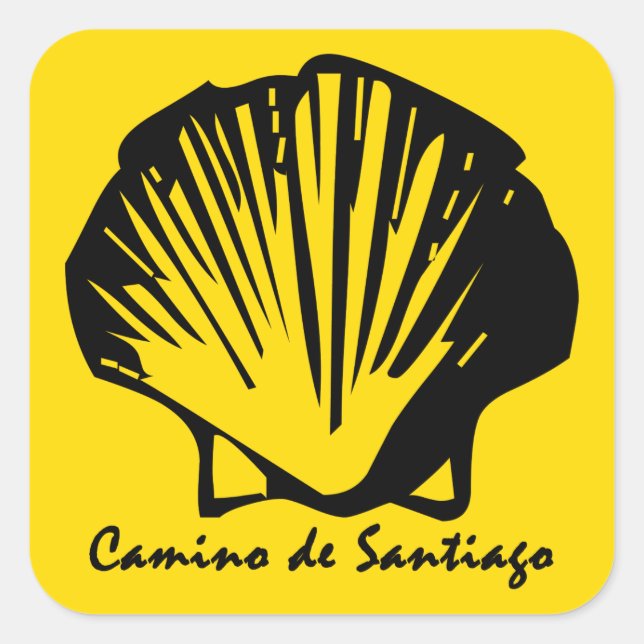 Camino de Santiago, Pilgeraufkleber Quadratischer Aufkleber (Vorderseite)
