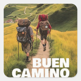 Camino de Santiago Quadratischer Aufkleber