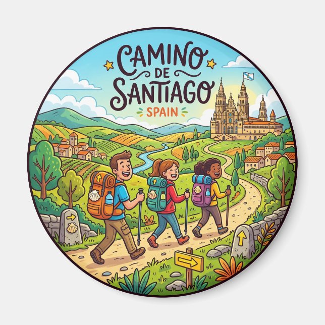 Camino de Santiago Spanien Magnet (Vorne)