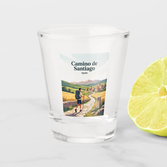 Camino de Santiago Spanien Schnapsglas (Vorderseite)