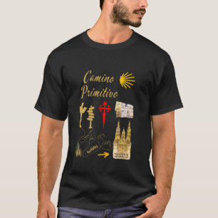 Camino Primitivo Santiago de Compostela Symbols Wo T-Shirt