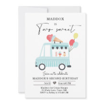 Camion à crème glacée 2e anniversaire Invitation g