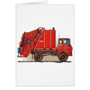 Camion à ordures rouge