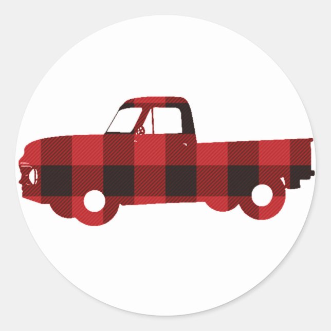 Camion Buffalo Plaid | Stickers ronds (Devant)