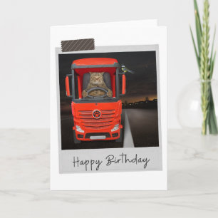 Camion Chat Funny Carte d'anniversaire