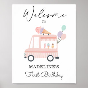 Camion Crème de glace Anniversaire Affiche de bien