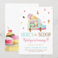Camion Crème de glace Invitation Anniversaire