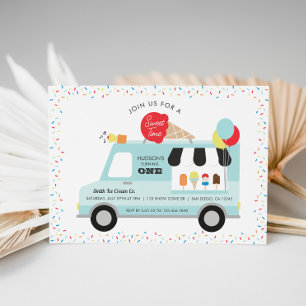 Camion Crème de glace Invitation fête d'anniversai