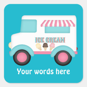 Camion crème glacée ajouter des mots autocollant