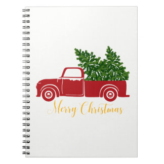 Camion d'arbre de Noël Carnet 80 Blanc