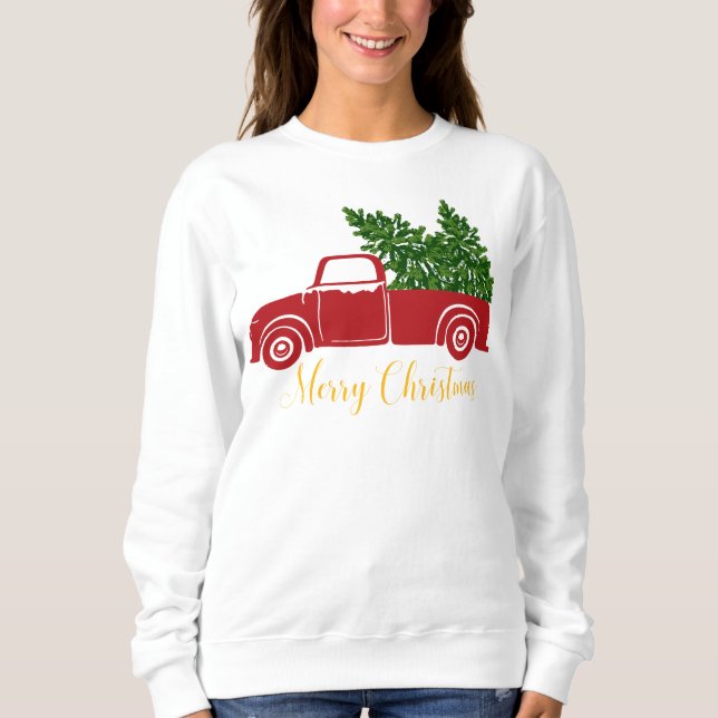 Camion d'arbre de Noël Sweatshirt femme (Devant)