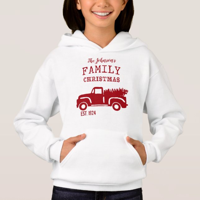 Camion de ferme familiale Nom personnalisé Noël (Devant)