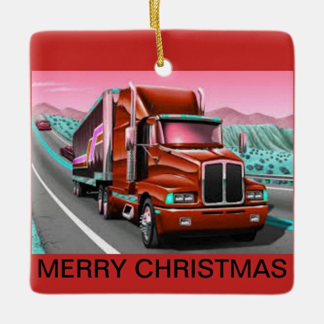 Camion de fret sur un ornement de Noël (Devant)