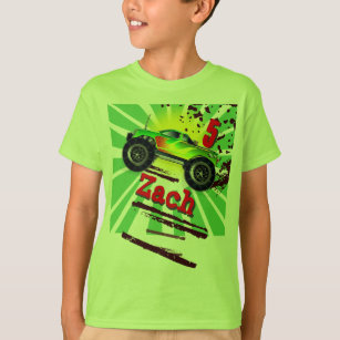 Camion de monstre frais avec le T-shirt fait sur