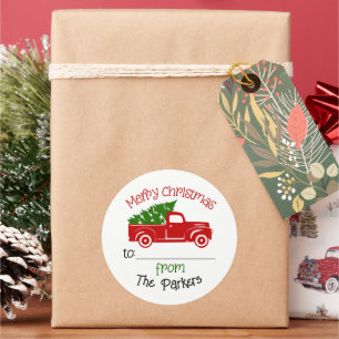 Camion de Noël à et de l'étiquette cadeau Sticker