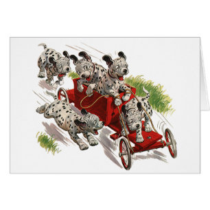 Camion de pompiers dalmatien mignon de chiots