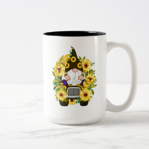 Camion de tournesol Gnomes Mug à café à deux to