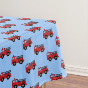 Camion d'incendie bleu et rouge Nappe d'anniversai