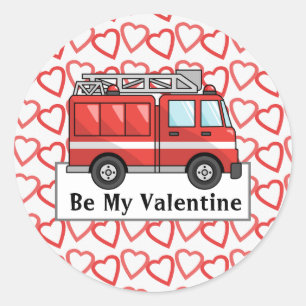 Camion D'Incendie Et Sticker Coeur