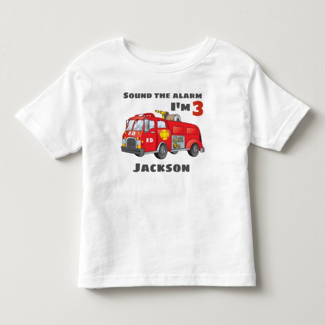 Camion d'incendie Tshirt d'anniversaire personnali (Devant)