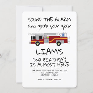 Camion d'urgence véhicule Red Stripe Invitation