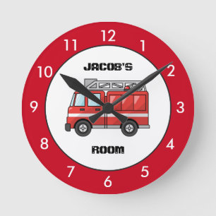 Camion-feu rouge - Horloge ronde personnalisée