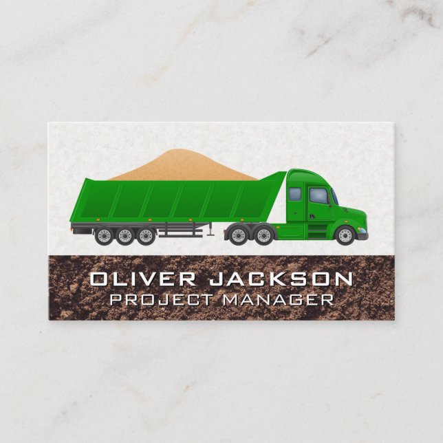Camion Green Dumb | Carte de visite du sol (Devant)