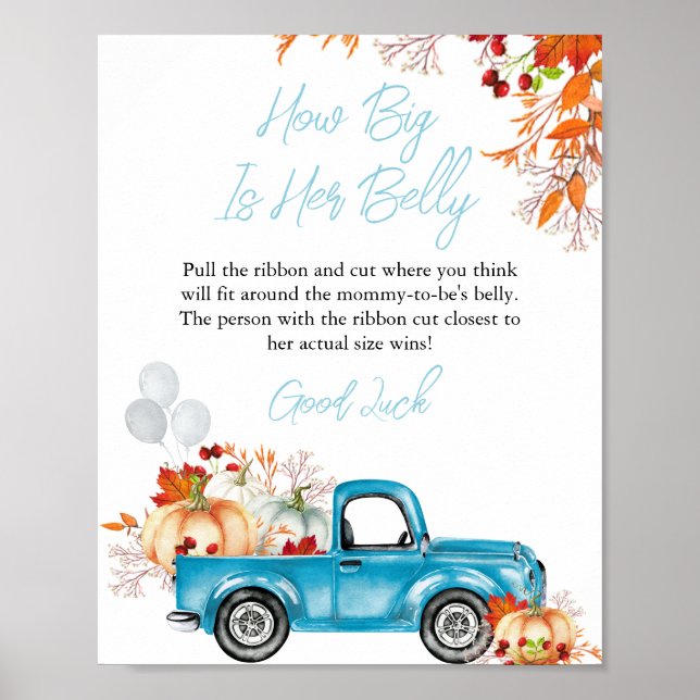 Camion La taille de son ventre Baby shower Poster (Devant)