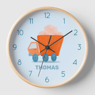 Camion mignonne pour les garçons Salle Mur Horloge