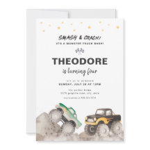 Camion Monster Smash & Crash Invitation Anniversai